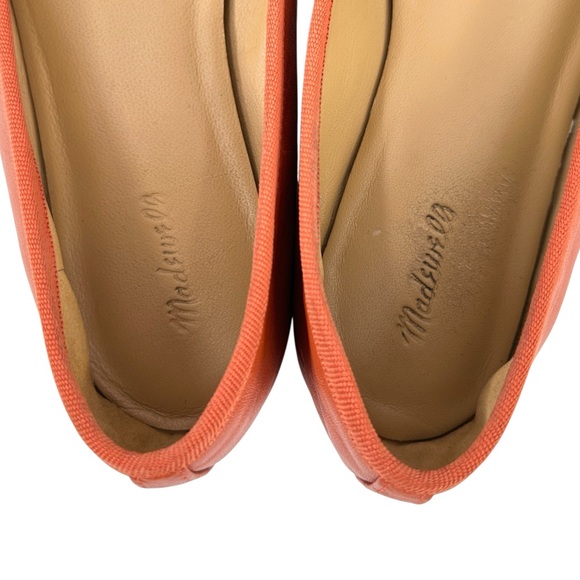 Madewell The Anelise Ballet Flat - Orange Brown Leather Ballet Flats sz 8 - Picture 6 of 11